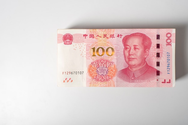 Primer plano de dinero de China