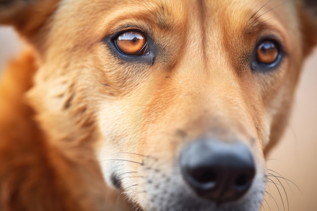 Foto primer plano de un dingo con una intensa mirada de caza