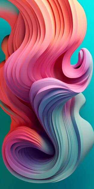 un primer plano de un diseño abstracto colorido con un ai generador de ondas