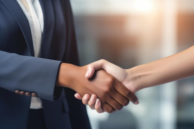 Foto un primer plano de dos personas estrechando la mano