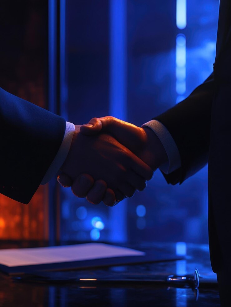 Un primer plano de dos personas que se estrechan la mano para simbolizar el acuerdo o la asociación