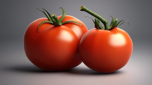 Primer plano de dos tomates Ai generativo