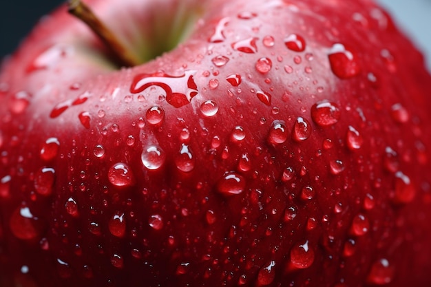 Un primer plano dulce y jugoso de una deliciosa manzana