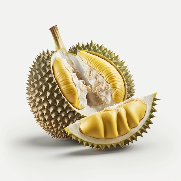 Un primer plano de un durian con la palabra durian en él