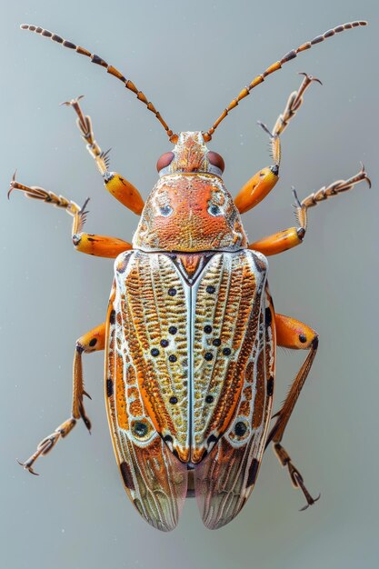 Foto un primer plano de un escarabajo rojo y naranja