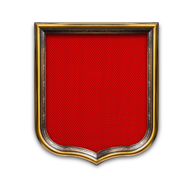 Primer plano del escudo contra un fondo blanco