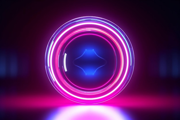 un primer plano de una esfera brillante con un r