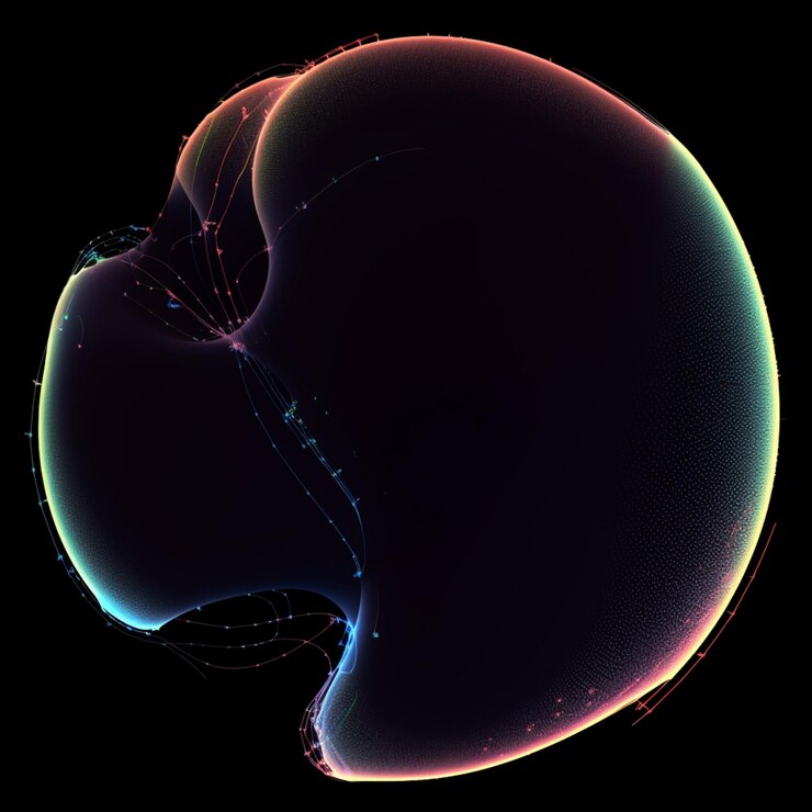 Foto un primer plano de una esfera con una línea de puntos en ella