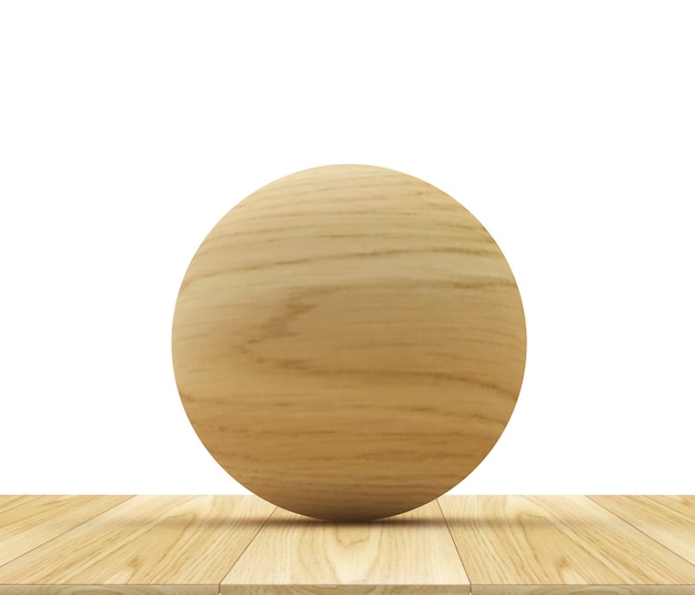 Primer plano de esfera o bola de madera