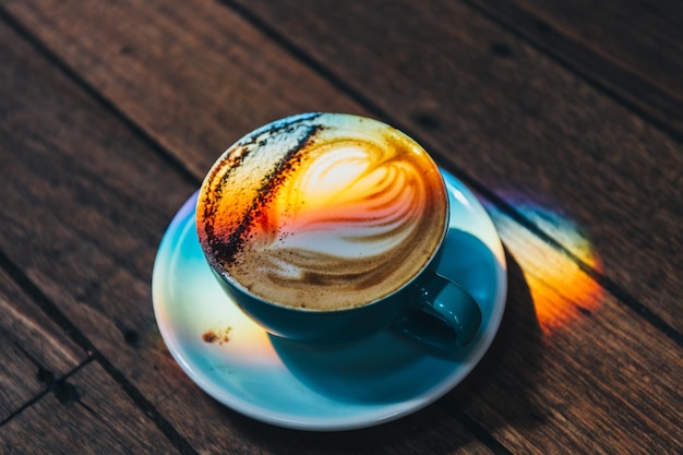 Primer plano del espectro en el café sobre la mesa