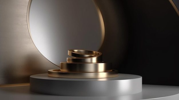 Un primer plano de un espejo con un anillo de oro