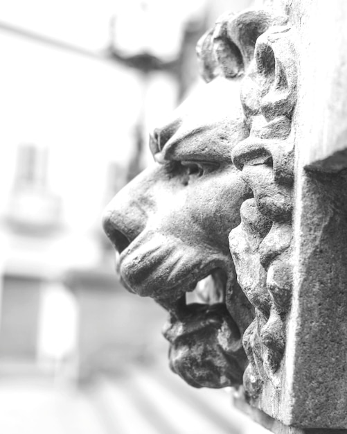 Foto primer plano de la estatua contra un fondo borroso