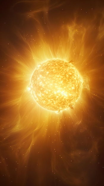 Primer plano de la estrella, la estrella supernova del sol, explotando un exoplaneta masivo