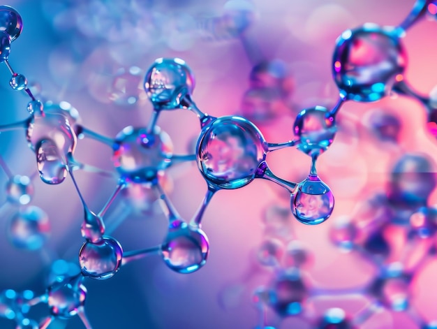Un primer plano de una estructura molecular abstracta de un ag con esferas entrelazadas en patrones geométricos