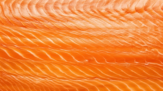 Primer plano de la estructura del sashimi de salmón fresco crudo Fondo de pescado alimenticio IA generativa