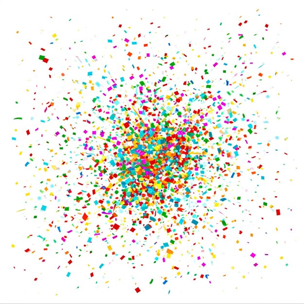 Foto un primer plano de una explosión colorida de confeti salpicaduras generativo ai