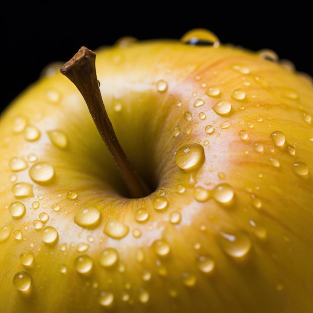 Primer plano extremo de una fotografía de manzana fresca