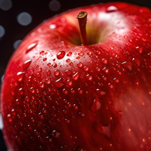Primer plano extremo de una fotografía de manzana fresca