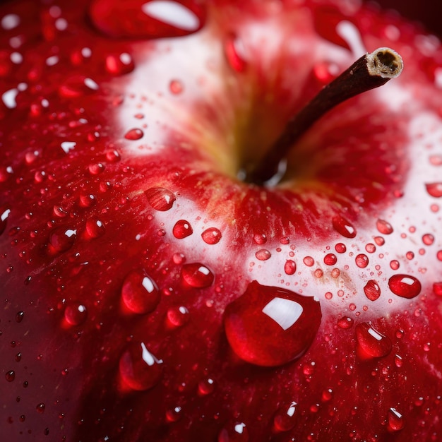 Primer plano extremo de una fotografía de manzana fresca