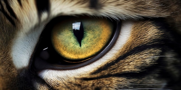 Primer plano de los fascinantes ojos de un gato