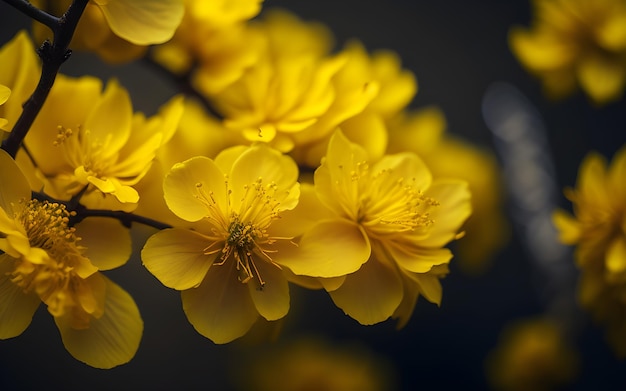 Un primer plano de una flor amarilla