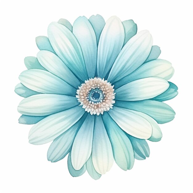 un primer plano de una flor azul con un centro blanco generativo ai