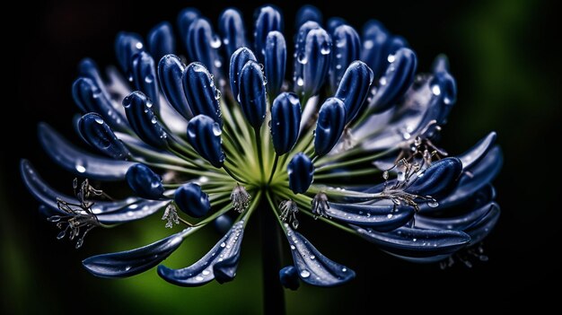 Un primer plano de una flor con un bicho