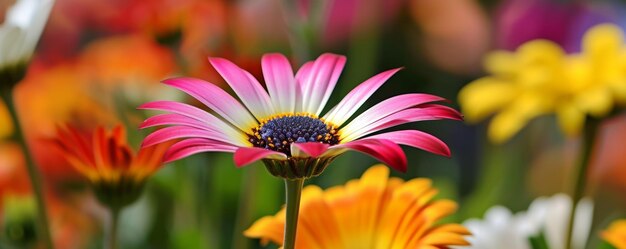 Un primer plano de una flor en un campo de flores