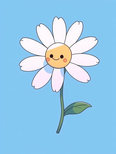 un primer plano de una flor con una cara sonriente en ella ai generativo