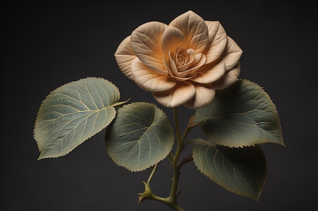 Un primer plano de una flor colorida en flor en la primavera Un primer plano generativo