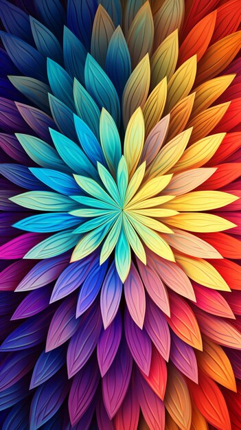 un primer plano de una flor colorida con muchos pétalos generativos ai