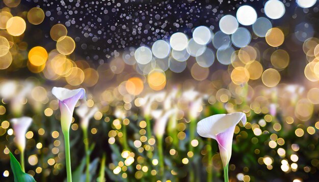 Foto primer plano de la flor de lirio de calla con fondo bokeh zantedeschia aethiopica