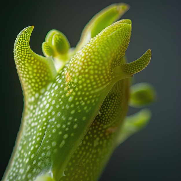 Foto un primer plano de una flor con las manchas verdes en ella