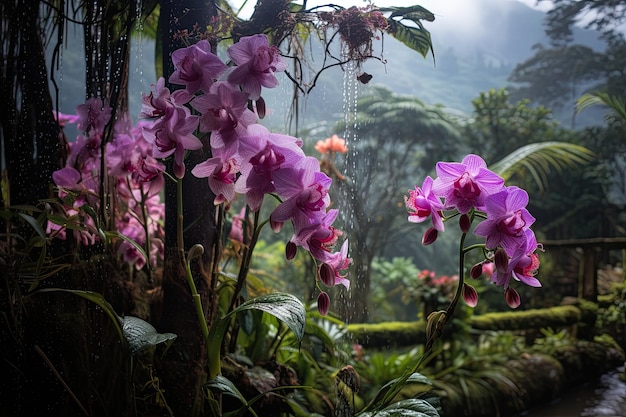 un primer plano de una flor morada