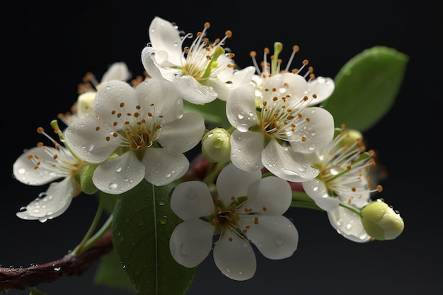 Un primer plano de una flor con la palabra cereza