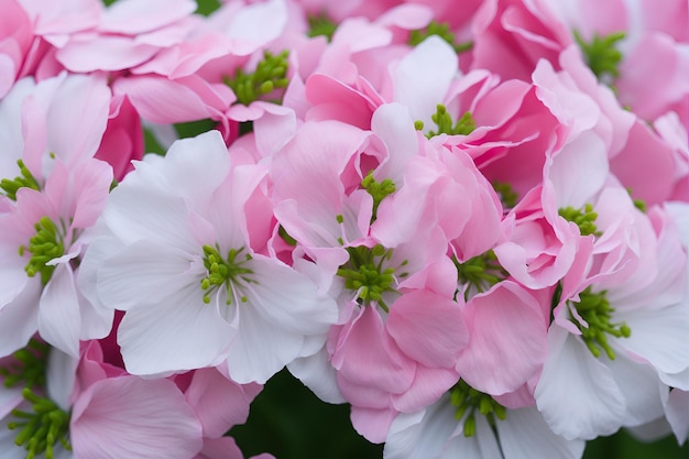 Un primer plano de una flor rosa y blanca