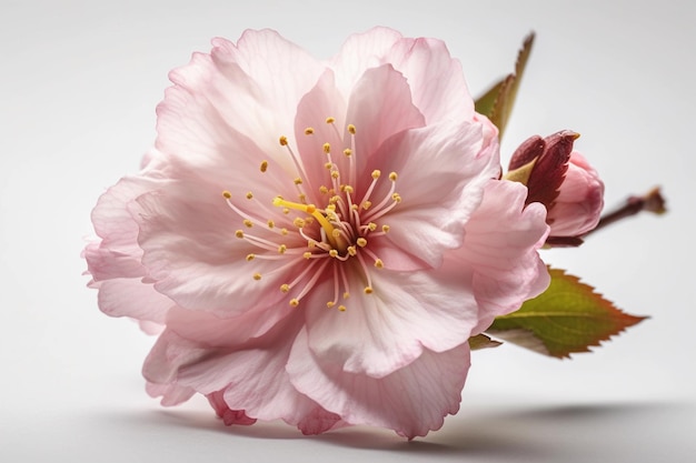 Un primer plano de una flor rosa con la palabra sakura en ella