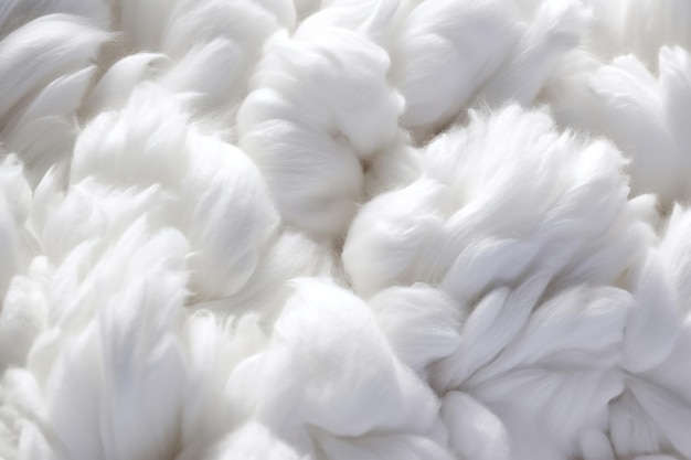 Primer plano de flores de algodón esponjosas