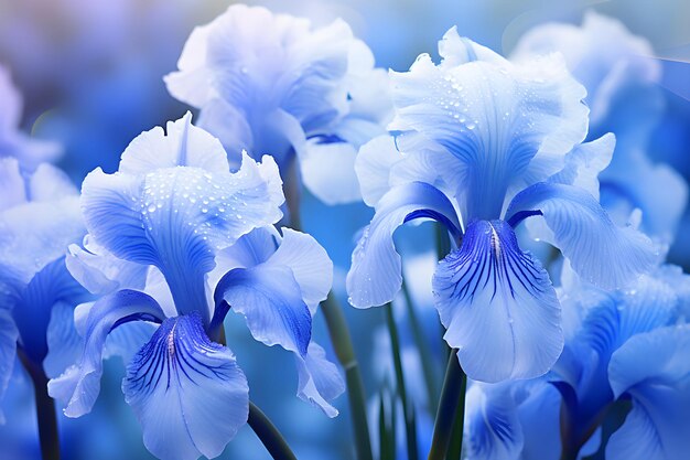 Un primer plano de las flores de iris japonesas púrpuras en el jardín de verano La naturaleza de la primavera El fondo romántico