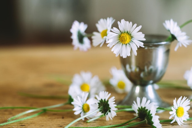 Foto primer plano de las flores en el jarrón