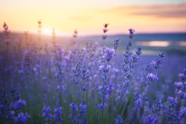 Primer plano de flores de lavanda.