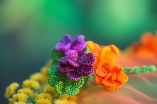 Un primer plano de flores en una mesa