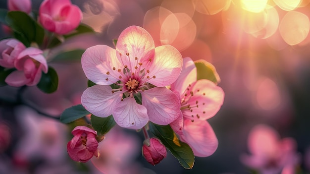 Un primer plano de las flores rosadas en un árbol