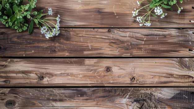 Un primer plano de las flores en una superficie de madera