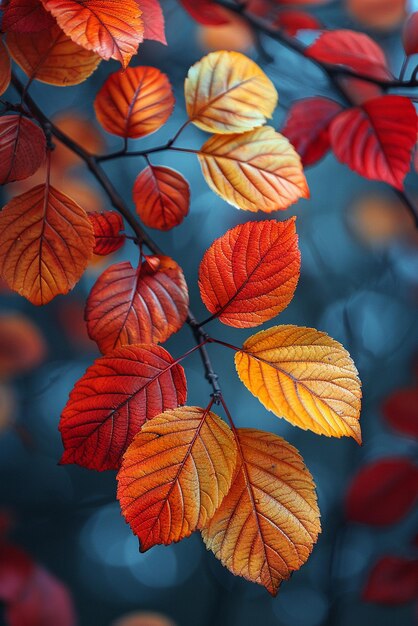 Foto un primer plano del follaje multicolor del otoño