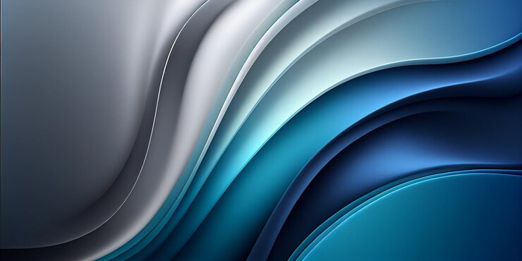 Primer plano de fondo abstracto azul y blanco con ai generativo de diseño curvo