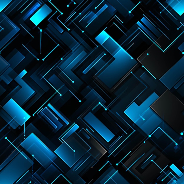 Un primer plano de un fondo abstracto azul y negro con ai generativo de cuadrados