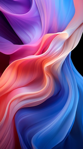 un primer plano de un fondo abstracto colorido con un diseño curvo generativo ai