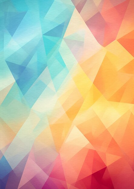 Un primer plano de un fondo abstracto colorido con muchos triángulos generativos ai