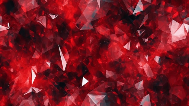 un primer plano de un fondo abstracto rojo y blanco con triángulos generativos ai
